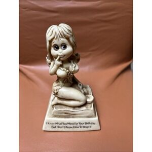 Vintage 1970s RUSS Berrie Risque Girl‎ Figurine Birthday Gag Gift USA 4.5in